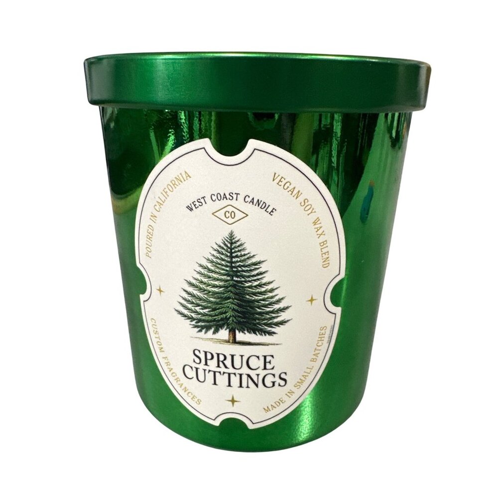 Leoben Candle Spruce Cuttings 9oz 1-Wick Soy Wax Blend Green Christmas Tree